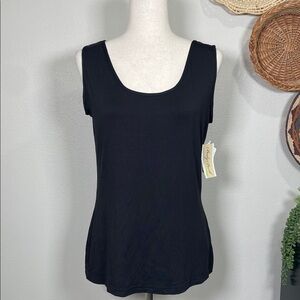 NWT’s Body Bark Scoop Neck Tank Top Black USA MicroModal Size Large